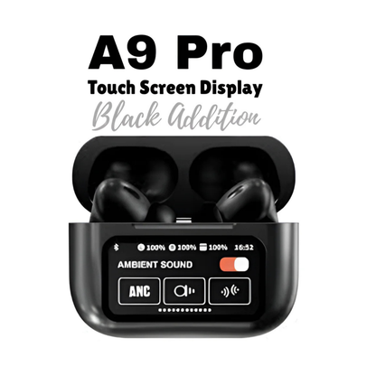 🎧A9 Pro Smart Screen AirPods | Touch Display Case | Premium HD Sound | Digital Display Bluetooth Earbuds