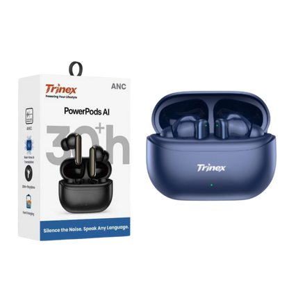 🎧 Trinex PowerPods AI | ANC | AI Translation | 13MM Drivers | 30H Playtime | Quad Mic