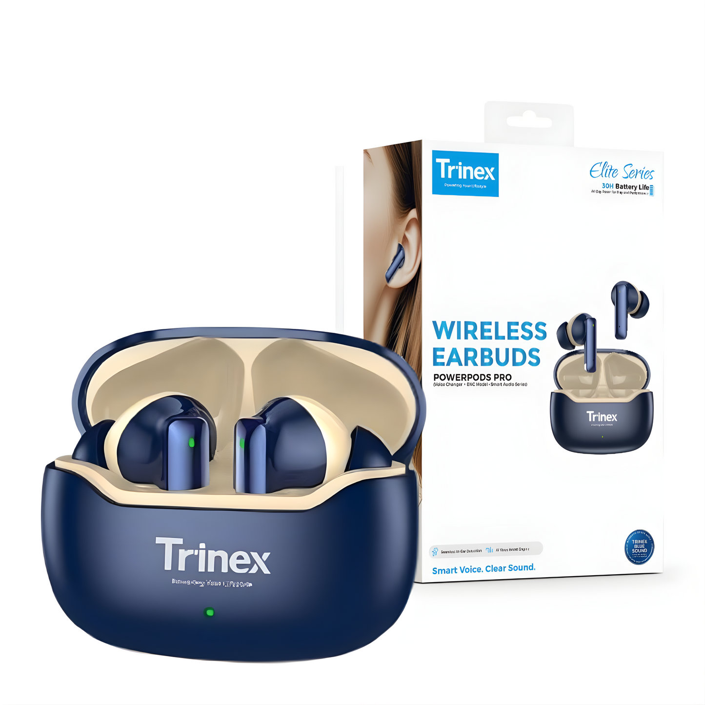 🎧 Trinex TWS PowerPods | Pro Elite Series | Voice Changer Mode | ENC Noise Control